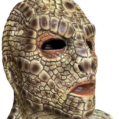 Reptile Snake Skin Mask with Neckline Creepy Devil Demon
