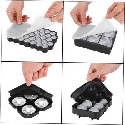 Silicone ice cube tray bar whiskey large square ice mold wit