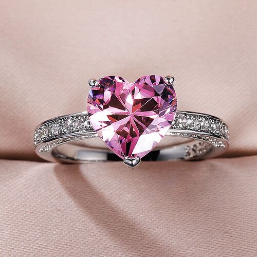 Huitan Luxury Solitaire Women Heart Engagement Rings AAA Pin