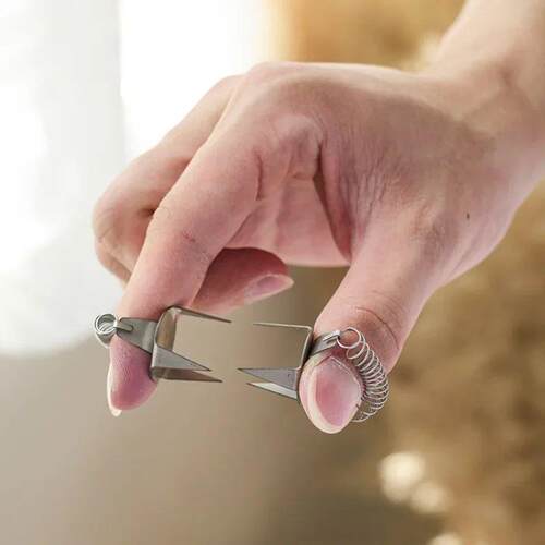 Pottery Glaze Tools Fingertip Dip Glaze Clip Stainless Steel