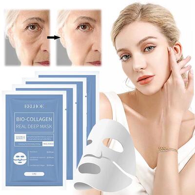 1-10pcs Bio-Collagen Real Deep Mask Soluble Collagen Sheet M