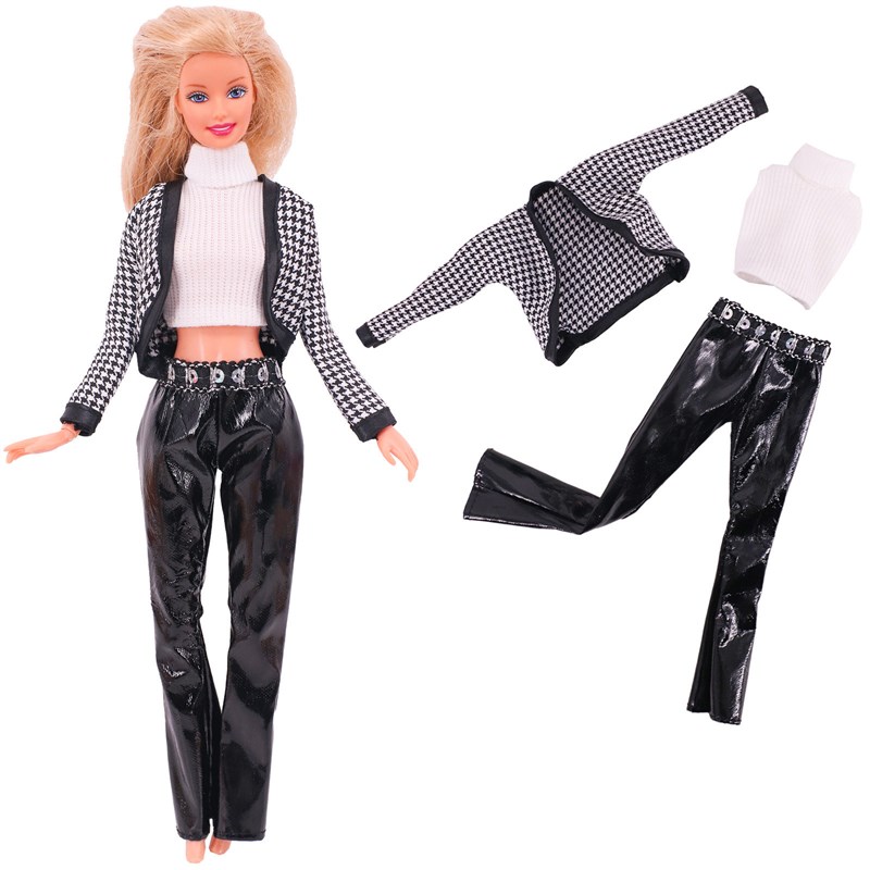 4 Pcs/Set Fur Vest Coat + Dress/Casual Outfit for 11.8 inch图片