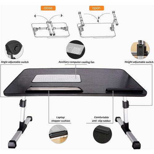 Portable Folding Laptop Stand Holder Study Table Desk Coolin