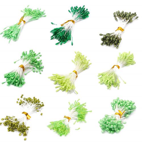 90pcs Double Heads DIY Artificial Mini Pearl Flower Stamen P