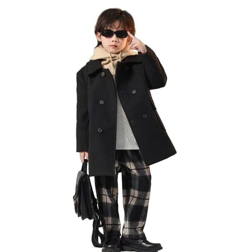Teenager Boys New Year Coffee Winter Wool Coat Children Phot