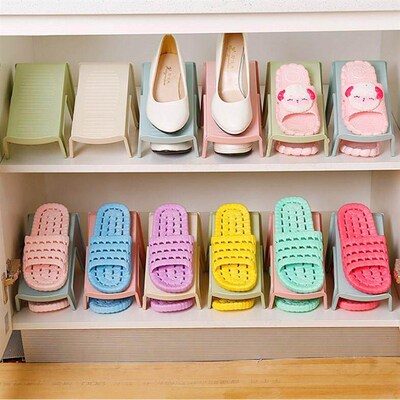 Space-saving double-layer shoe rack, perfect for organizing