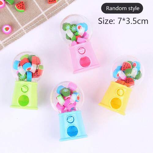 Mini Machine Design Erasers Cartoon Fruit Rubber Erasers Kid