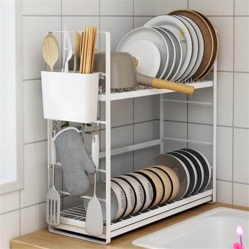 thin dish rack drip tray plates holder storage shelf drainer
