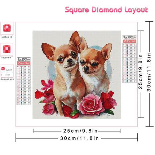 Huacan Full Diamond Mosaic Animal Dog Diy 5d Drill Painting
