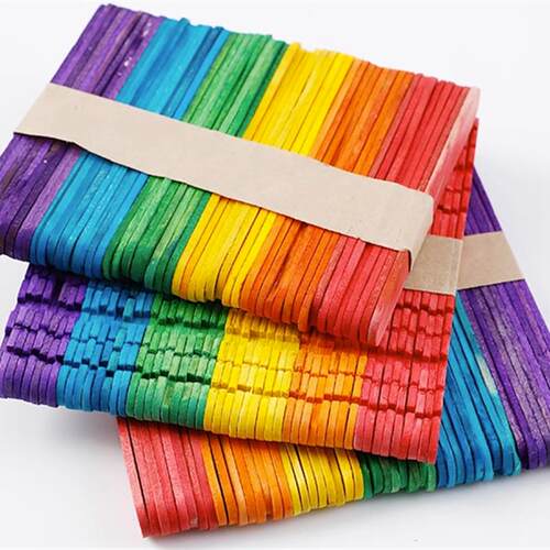 50 wooden lollipop popsicle sticks party kids crafts ice cr