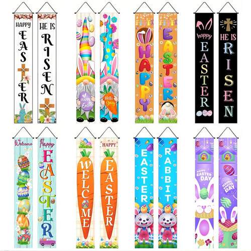 Easter Couplets Easter Egg Bunny Festival Door Banner Indoor