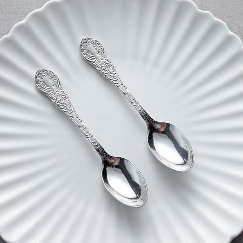 Royal Style Spoon Jasmine Relief Mirror Coffee Dessert
