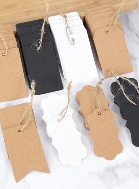 100pcs Blank Gift Tag Kraft Paper Hang Tags Label with Ropes