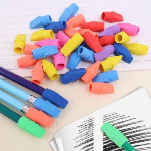 20pcs/Set Random Bulk Pencil Top Erasers Colored Pencils Top