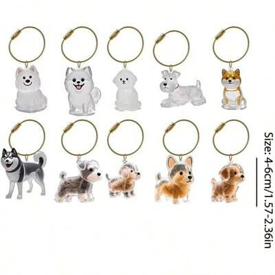 Creative Dog Hair Storage Keychain Transparent Dog//Cat Shap