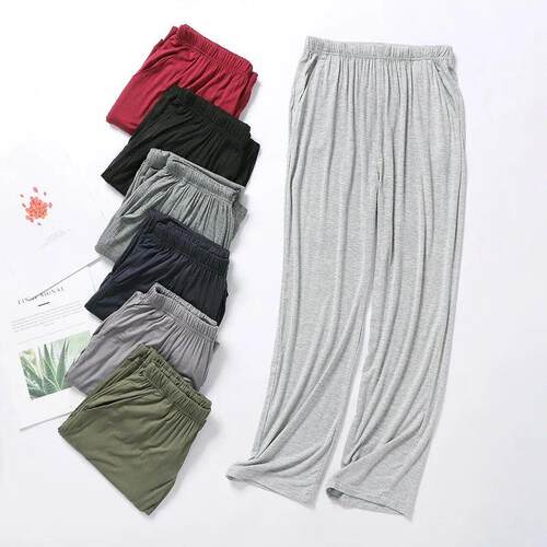Summer Male Modal Sleeping Pants Solid Sleep Trousers Mens P