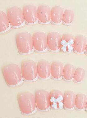 French Tips Press-on Nail Long Lasting Elegant Artificial Na