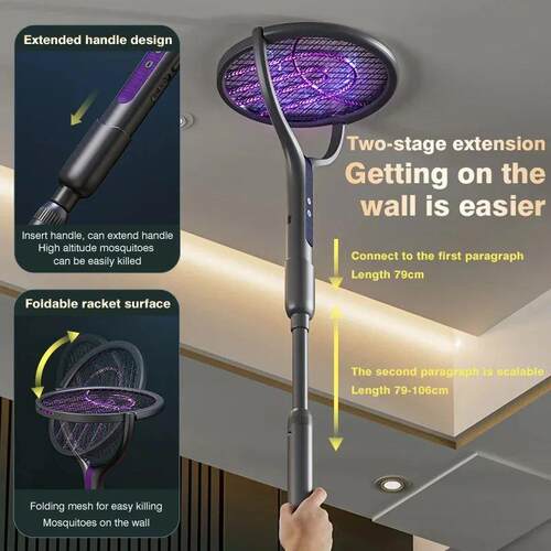 2-in-1 Household Retractable Electric Mosquito Swatter Outdo