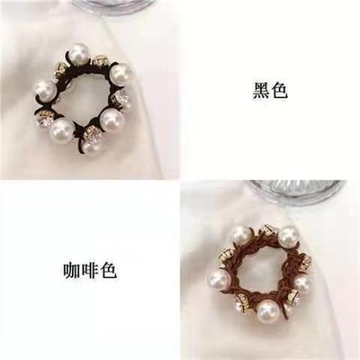 Elegant Pearl Hair Rope for Women Simple Stylish Korean Scru