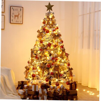 Packed flock Snow Christmas Tree Set 1.5/1.8/2.1/3/4 meters