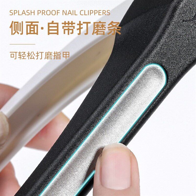 Anti-splash-proof Manicure Black And White One-line-scissor - 实物图