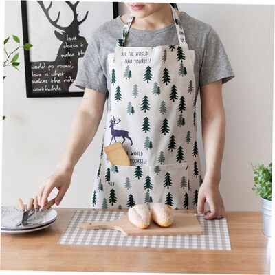 Christmas tree fawn Nordic style plus cotton linen apron