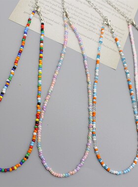 Simple Seed Beads Choker  Women Korean Fashion Charm Colorfu