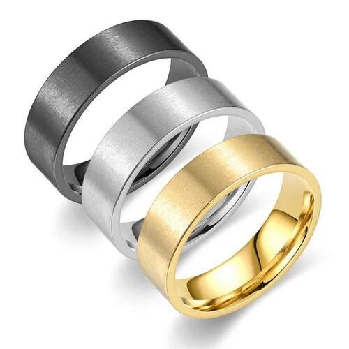 Punk Vintage 6mm Simple Stainless Steel Ring for Men Women