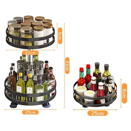 360Rotation Spice Rack Organizer Non-Skid Carbon Steel Sto