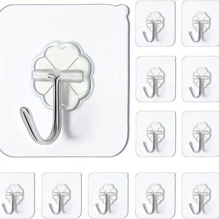 Transparent Self Adhesive Wall Hooks Heavy Duty Multi-Purpos