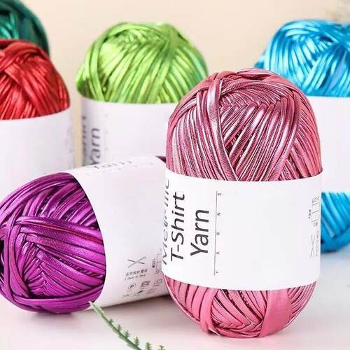 200g Shiny Metallic Cloth Yarn, Hand-Knitted DIY Materials,