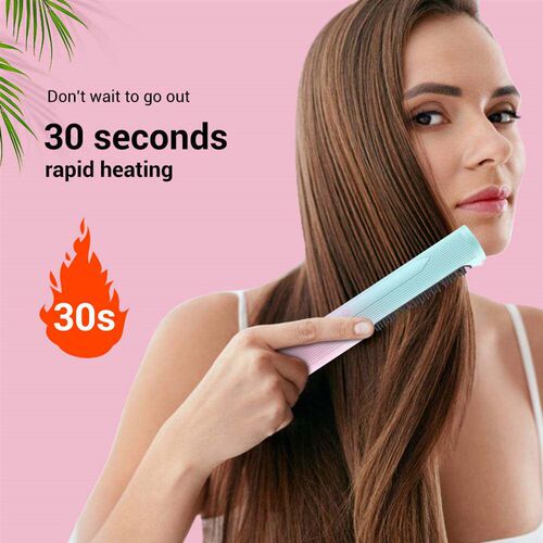 2 In 1 Hair Straightener Brush Professional Hot Comb Straigh
