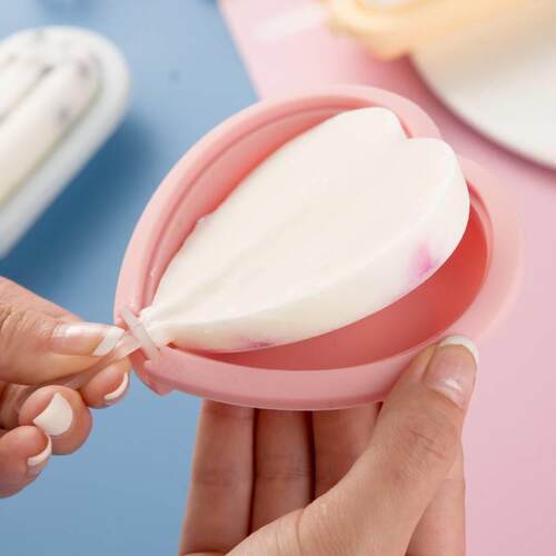 Silicone Ice Cream Cube Mould with Lid Sticks DIY Handmade