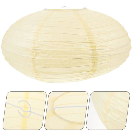 Oval Round Lamp Shade Rice Paper Pendant Lampshade 40Cm Chin