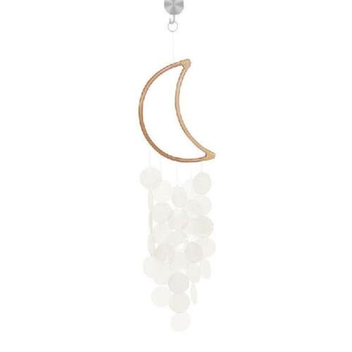 Wind Chimes Candy Color Wooden Moon Pendant Wall Art