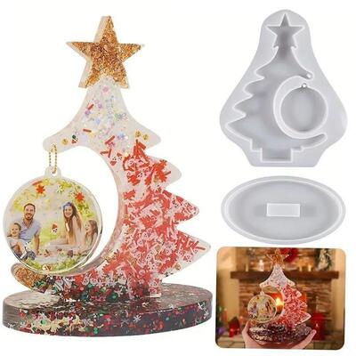 DIY Crystal Epoxy Resin Mold for Christmas Tree Photo Frame