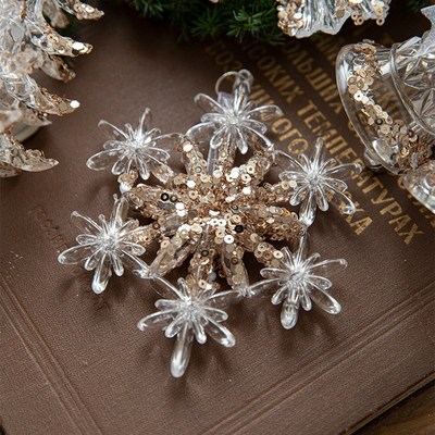 Christmas tree transparent snowflake pendant party props