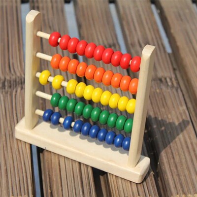 Mini Wooden Abacus Children Early Math Learning Toy Numbers