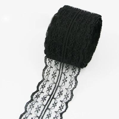 (10 yards/roll) Black lace fabric  ribbon Webbing Decoration