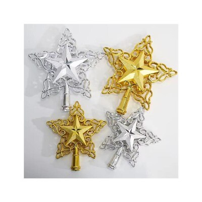 Christmas Decoration Lace Hollow Five-pointed Star Tree Top