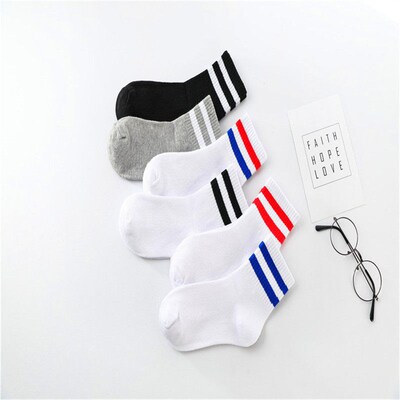 Childrens socks striped cotton white socks socks socks 2 ba