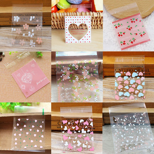 100pcs/lot 7cm Clear Candy Bag Transparent Plastic Bag Cooki