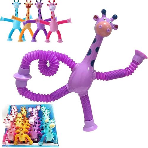 Children Suction Cup Giraffe Toys Pop Tubes Sress Relief Tel
