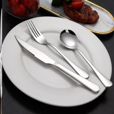 Stainless steel cutlery knife, fork and spoon three piece
