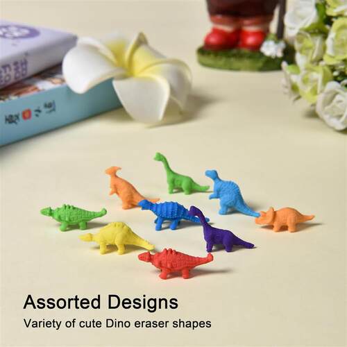 12pcs Dinosaur Eggs Erasers Kids Mini Dino Classroom Rewards
