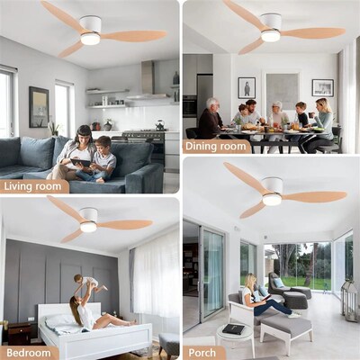Ceiling Fan with LED Light DC motor 52 inch Large Air Volume