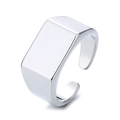 Fashion personality mens wide-faced ring rectangular simple