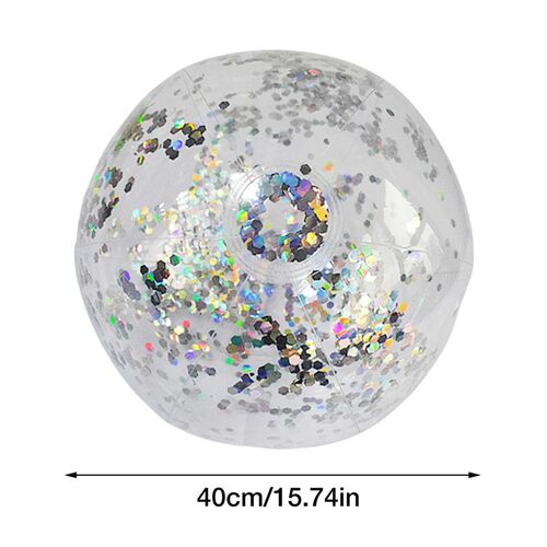 40cm Inflatable Glitter Beach Ball Summer Water Play Sequin