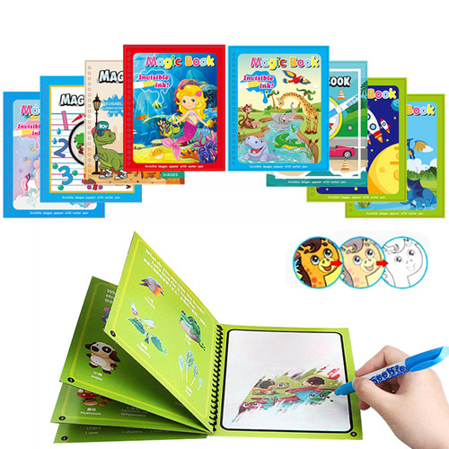 Magic Water Drawing Book Cartoon Animal Zoo Sea Princess Mer
