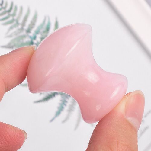 Natural Rose Quartz Jade Mushroom Shape Facial Massage Stone